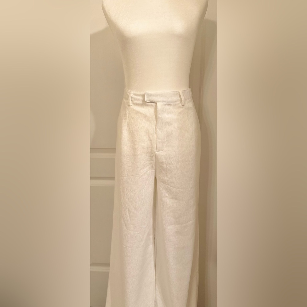 Missguided premium crepe wide leg trouser white brand new with tags